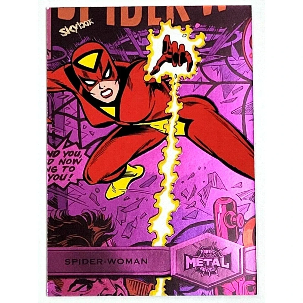 2022 UD MARVEL METAL UNIVERSE SPIDER-MAN‎ - SPIDER-WOMAN LIGHT FX PINK #D 13/75